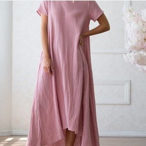 Pink Linen High/Low Maxi